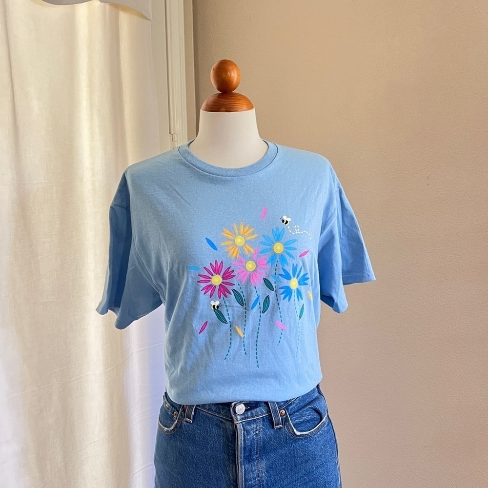 100% Cotton Floral Grandmacore Tee